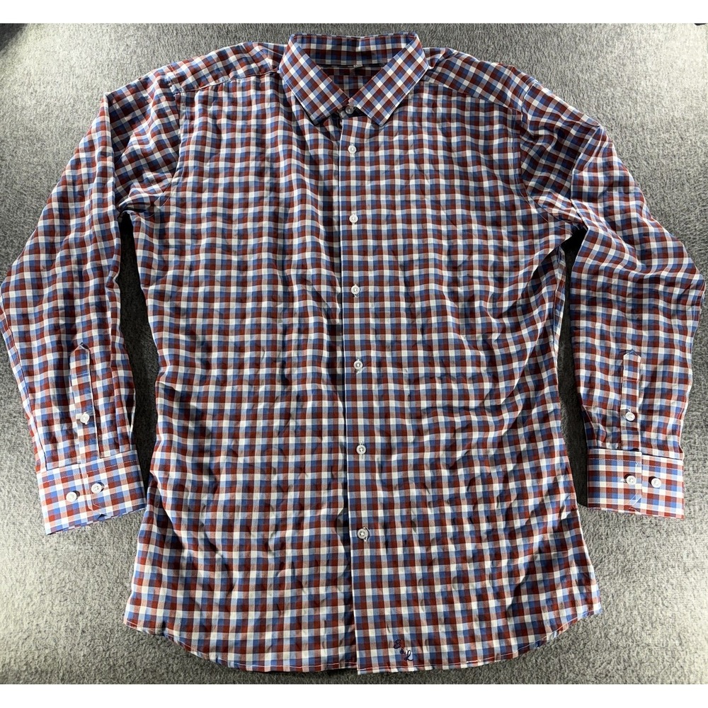 State And Liberty Shirt Mens 2XL Check Plaid Performance Stretch Lightweight